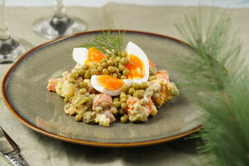 traditional east european dish for New Year's Eve - salad 