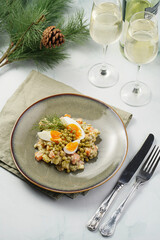 traditional east european dish for New Year's Eve - salad 
