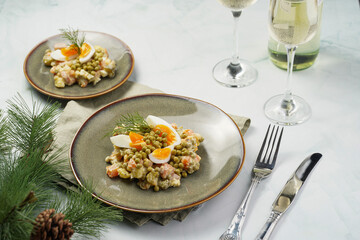 traditional east european dish for New Year's Eve - salad 