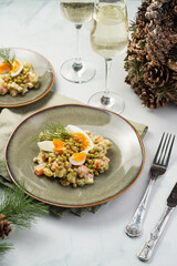 traditional east european dish for New Year's Eve - salad 