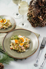 traditional east european dish for New Year's Eve - salad 