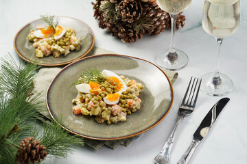 traditional east european dish for New Year's Eve - salad 