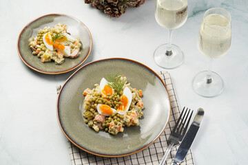 traditional east european dish for New Year's Eve - salad 