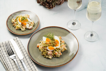 traditional east european dish for New Year's Eve - salad 