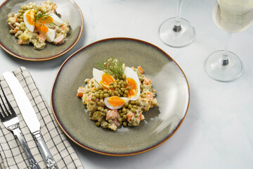 traditional east european dish for New Year's Eve - salad 