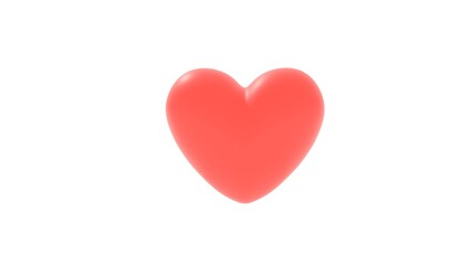 Red love heart symbol, 3d illustration that can be used to represent valentine's day, charity or a relationship