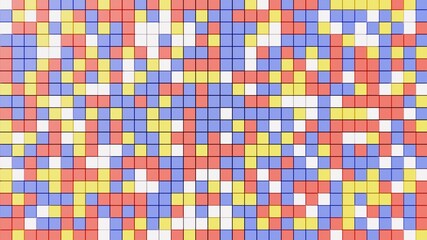 squares mosaic pattern, abstract geometric background or wallpaper. Retro and multicolored template illustration