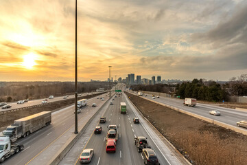 Vehicles driving on Highway 401