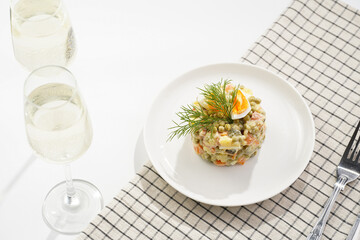 traditional east european dish for New Year's Eve - salad 
