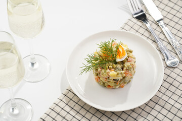 traditional east european dish for New Year's Eve - salad 