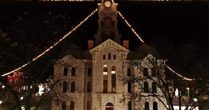 Drone videoing A Texas Christmas lights