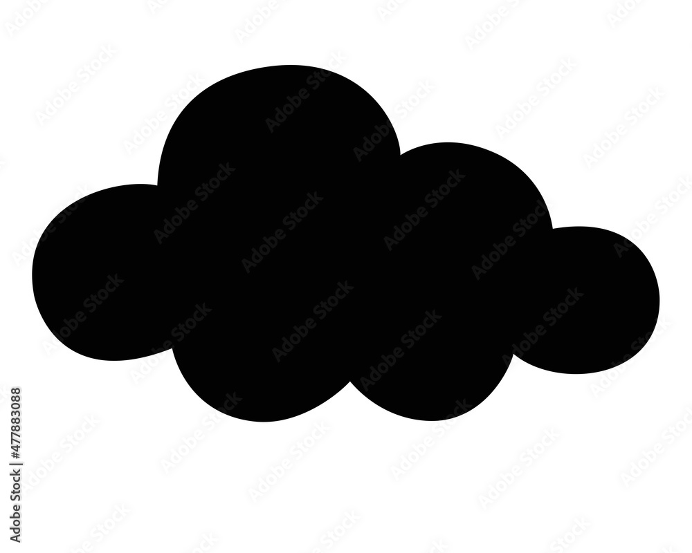 Wall mural Cloud, natural phenomenon - vector silhouette picture for logo or pictogram. Cloud weather phenomenon sign or icon