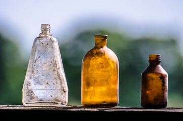 Old glass bottles