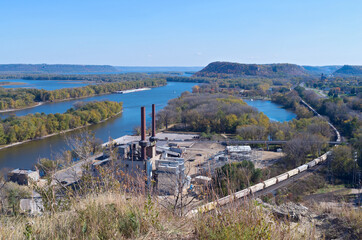 Obraz premium atop barn bluff in red wing minnesota