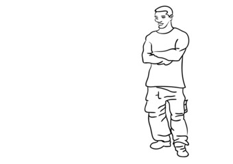 a young men on the white