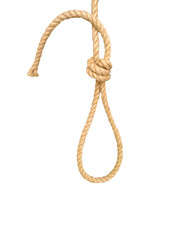 Natural rope loop isolated on white background