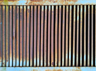 Old iron metal grill - rusty painted jalousie