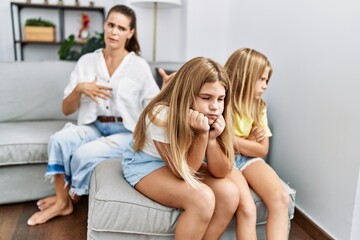 Mother and daughters angry for sisters problem at home