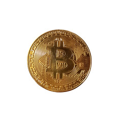 Bitcoin token isolated on white background