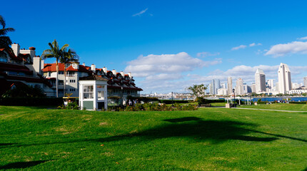 Fototapeta na wymiar San Diego city skyline landscape 