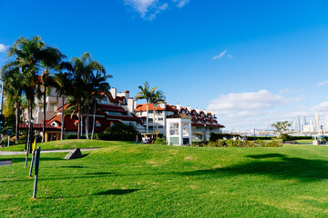 San Diego harbor and beach landscape	
