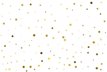 Christmas classic round confetti. Gold polka dot confetti.