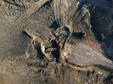 Lehmgrube Luftaufnahme Drohnenfoto Tongrube