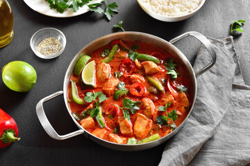Thai style red chicken curry