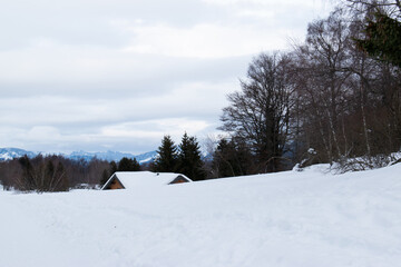 Fototapeta premium Chalet sous la neige - Savoie - France