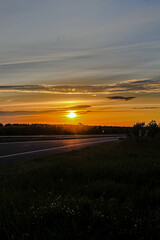 Obraz premium sunset on the field