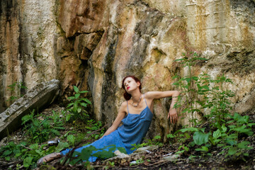 autiful wistful Princess morning her ruined palace.