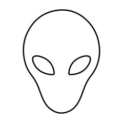 Alien icon on white background, vector illustration.