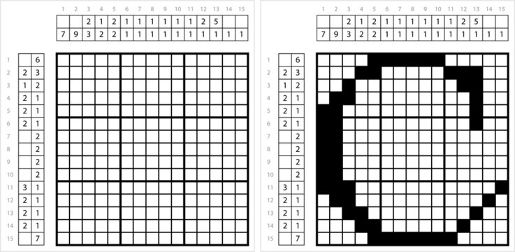 Alphabet C Nonogram Pixel Art M_2201001