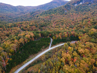 Mountain Road near Chimney Rock in Lake Lure, North Carolina in the Fall