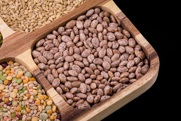 close up green ,yellow  peas and beans mix background