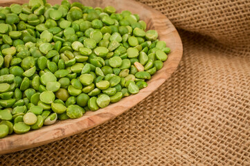 close up Split green peas background