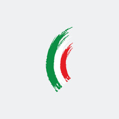 Flag of Italy in Brush Stroke Vector.