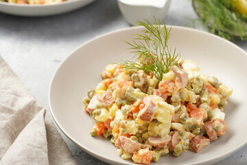 traditional east european dish for New Year's Eve - salad 