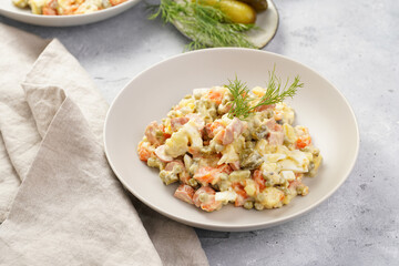 Fototapeta na wymiar traditional east european dish for New Year's Eve - salad 