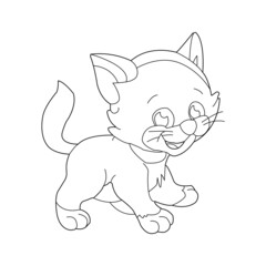 Kitty Cat outline coloring page for kids