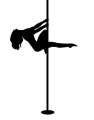 silhouette pole dance exotic , woman sport 