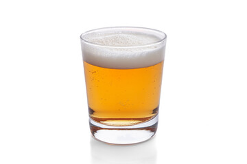  One glass of beer isolated over white background