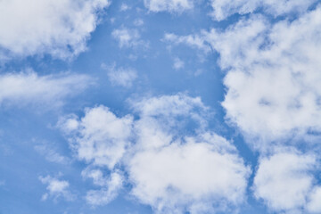 Beatiful blue sky with clouds on a sunny day