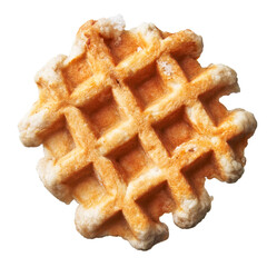  Single delicious waffle isolated over white background