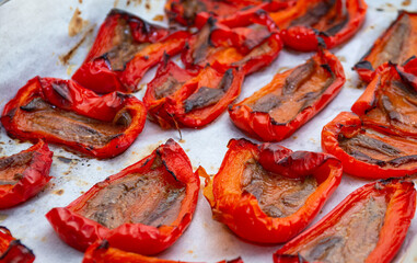 red peppers with anchovies, Italian appetizer