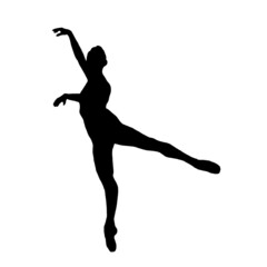 Fototapeta na wymiar Silhouette ballet dance ballerina , illustration icon