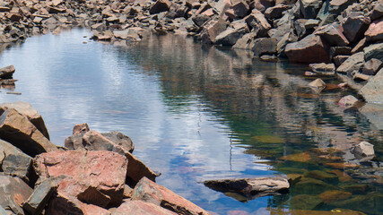crystal clear lake formed by the river