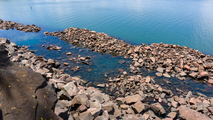 crystal clear lake formed by the river