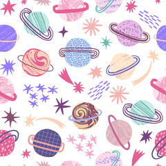 Star pattern seamless pattern. Space vector background