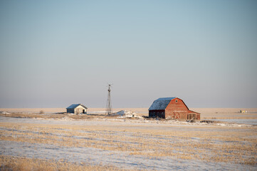 Old abandoned farm on the prairies of Alberta.